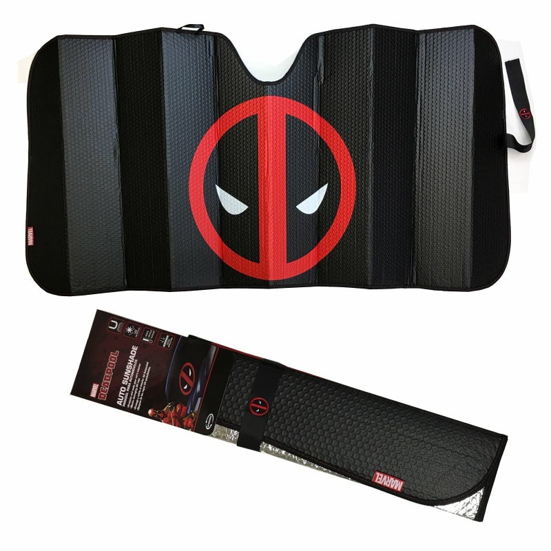 Plasticolor 003854R01 New Marvel X-Men Deadpool Car Truck Windshield Folding Sun Shade Large Size - Image 2